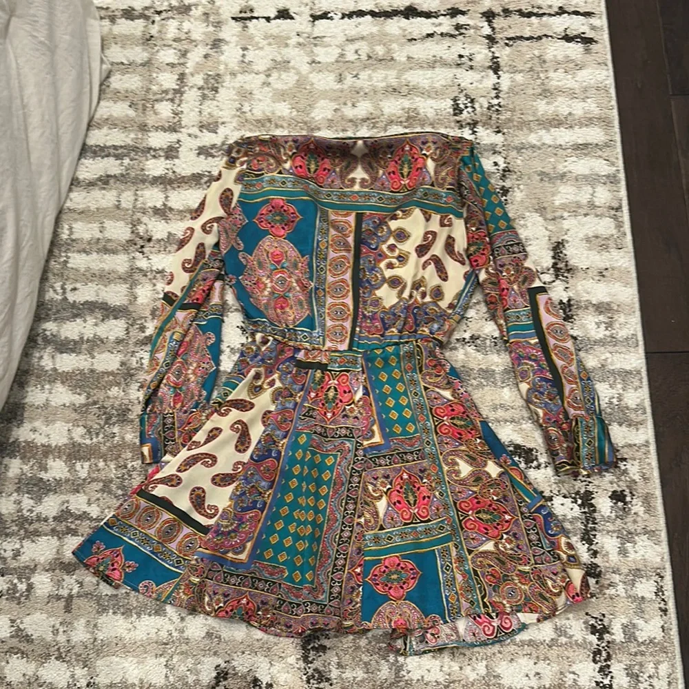 Zara Multicolor Long Sleeve Dress - Picture 4 of 4